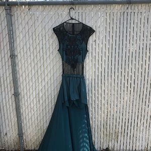Black Emerald Green Curtain Call Dance Costume